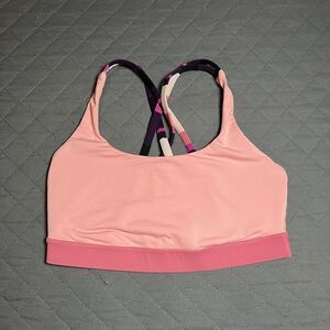 Lululemon Energy Bra Size 8 Bleached Coral Guava Pink Lava Stripe Black